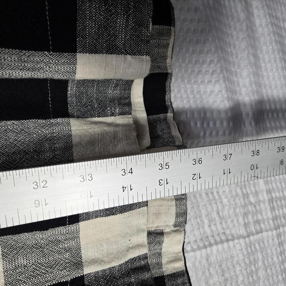 Rachel Roy XXL Black White Gingham Cotton Midi Dress Button Front Pockets - Picture 5 of 9